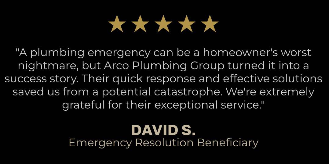 plumbing quote from David S. the Emergency Resolution Beneficiary